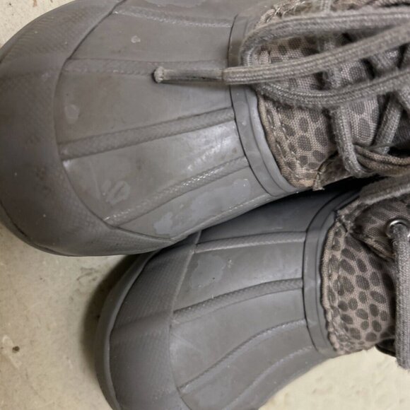 SPERRY Rain Boots Gray Waterproof Rain Boot Rubber Sz 1 Cheetah - Picture 3 of 6
